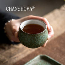 Chansapva 100/120ml xícara de chá chinês retrô artesanal simples de cerâmica pequena xícara de licor xícara de chá de cerâmica da china h457 2024 - compre barato