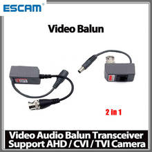 5 par 2 em 1 câmera de cctv vídeo balun transceptor conector bnc utp rj45 vídeo e alimentação sobre cat5/5e/6 cabo de segurança 2024 - compre barato