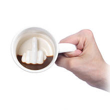 Criativo médio dedo engraçado canecas para café leite copos de chá caneca café branco canecas moda novidade presentes 2024 - compre barato