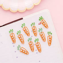 10pcs/lot Carrot Shape Paper Clip Bookmark Pin Stationery School Office Supply Memo Clips 2024 - compre barato
