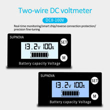 LCD Battery Capacity Monitor Indicator Voltage Meter Lead Acid Lithium LiFePO4 Car Motorcycle Voltmeter Voltage Gauge DC 8V-100V 2024 - buy cheap