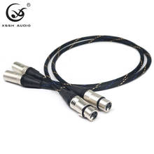 1 pair 3 pins XLR Cable XSSH Hi-end HIFI 2 core Pure Copper OFC  Female Male XLR to XLR Audio Cord Cable Cables Wire Line 2024 - buy cheap