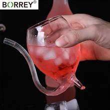 BORREY Creative Red Wine Glass Cup Whiskey Cocktail Glass Cup With Straw Juice Coffee Glass Cup For Cold Drink Home Party Bar 2024 - buy cheap