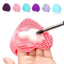 Love Heart Wash Cosmetic Brushes Cleaner MakeUp Washing Brush Gel Cleaning Mat Silicone Foundation Makeup Tool Cleaning Scrubber 2024 - купить недорого