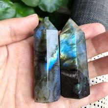 Labradorite crystal wand point natual stone quartz minerales gemstones reiki healing home decoration 2024 - buy cheap