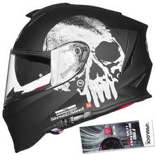 Casco de seguridad Knight para motocicleta, protector de cara completa, doble lente, hecho de ABS, PC, Visor, película antiniebla, novedad de 2019 2024 - compra barato