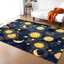 Alfombra moderna para sala de estar, alfombra con diseño de Luna, Sol, universo, cielo, dormitorio, chica 2024 - compra barato