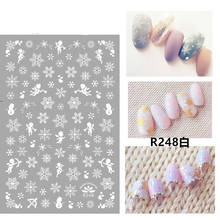 3D Stickers for Nails Self-adhesive Design Boy Bow White Snowflake Nail Art Decorations Decals Foil Wrap Manicure Accessories 2024 - buy cheap