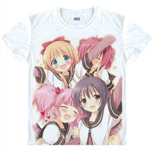 Camiseta estampada yuru yuri, camiseta para cosplay de akusa akari toshinou manual uko, camiseta masculina engraçada com manga curta para verão 2024 - compre barato