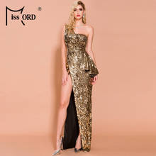 Missord 2020 Women Sexy Off Shoulder Backless Dresses Female Elegant High Split Sequin Maxi  Dress  FT19743 2024 - buy cheap