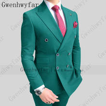 Gwenhwyfar Latest Coat Pant Designs Suits Men's Double Breasted Formal Slim Blazer Skinny Custom 2 Piece Jacket Terno Masculino 2024 - buy cheap