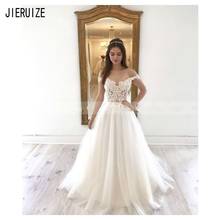 Jieruize-vestido de casamento, modelo mini, com ombro nu, apliques, vestidos formais para praia, vestuário de noiva 2024 - compre barato