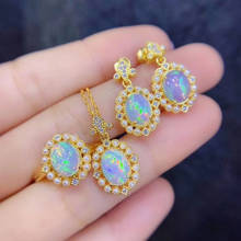 2021 Trend Golden Jewelry Exquisite Oval Opals Unusual Earrings With Pearl Women's Wedding Party Accessories S925 Drop Earring 2024 - buy cheap