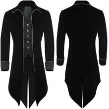 Пират вампир стимпанк фрак костюмы на Хэллоуин средневековый взрослых мужчин Warlock Frock пальто Готический куртки 2024 - купить недорого