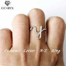 CC Custome Rings For Women A-Z Letter Adjustable Opening Ring Simple Handmade Finger Bijoux Female Jewelry Dropshipping YC02 2024 - buy cheap