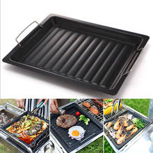 30X25CM BBQ Frying Grill Plate Korean BBQ Frying Pan Non-Stick Grill Plate Kitchen Cooking Easy To Clean Picnic Outdoor Barbecue 2024 - buy cheap