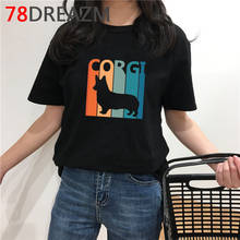 Camiseta Kawaii de Corgi para mujer, remera de dibujos animados Ulzzang de estética, Camisetas estampadas de perro de talla grande, camisetas de estilo coreano para mujer 2024 - compra barato