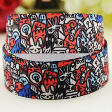 22mm 25mm 38mm 75mm Abstract pattern printed Grosgrain Ribbon party decoration 10 Yards X-03720 2024 - buy cheap