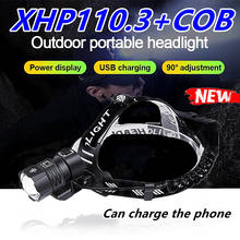 Linterna de cabeza potente Led XHP110.3, 500000LM, 18650, XHP90.5, recargable por USB, XHP70, Zoom 2024 - compra barato