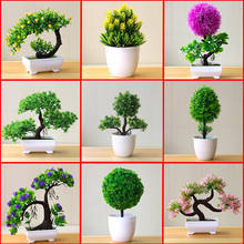Plantas artificiales bonsái, maceta de árbol pequeño, flores falsas, adornos en maceta, decoración del hogar, mesa de Hotel, bonsái de pino acogedor 2024 - compra barato