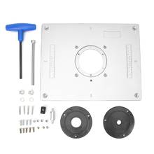 Placa de inserção de mesa de roteador de alumínio para modelos de madeira trimmer máquina gravura diy carpintaria banco com anel de inserção 2024 - compre barato