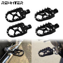 Motorcycle Footpegs Wide Fat Footrest Pedal Black For Harley Bobber Chopper Sportster XL Iron Dyna Fatboy Street Bob Custom 2024 - buy cheap