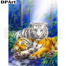 Pintura de diamante cuadrado completo/redondo taladro tigres 5D Daimond pintura bordado punto de cruz Kit mosaico Rhinestone imagen L356 2024 - compra barato