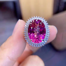 Natural And Real Pink Topaz ring 925 sterling silver Wholesales Fine jewelry 10*14mm gem 2024 - buy cheap