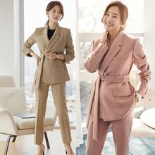 LLZACOOSH 2020 Autumn Elegant Women Business Suits Work Office Ladies Blazer Jacket Coat & Trouser Female Suit Two Piece Sets 2024 - buy cheap