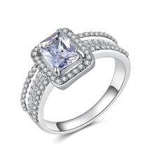 FNIO модные серебряные цветные кольца для женщин Роскошные кубические циркониевые дизайнерские квадратные Свадебные Обручальное кольцо Бижу ювелирные изделия подарок 2024 - купить недорого