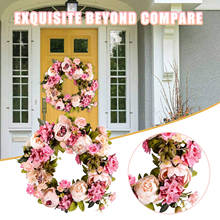 Artificial Peony Wreath Door Wreath Spring Wreath Round Wreath Home Decoration Yard Garden Decor Fake Flowers Home Decoration 2024 - buy cheap