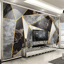 Пользовательские 3D обои Современные геометрические абстрактные мраморный МУРАЛ обои для гостиной спальни фон стены домашний Декор ПВХ наклейки 2024 - купить недорого