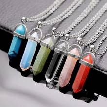 SEDmart Healing Point Bullet Shape Natural Stone Pendant Necklace Rock Crystal Opal   Necklace Jewelry Women 2024 - buy cheap