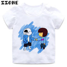 Meninas e meninos crânio irmão undertale imprimir engraçado t camisa crianças verão roupas casuais do bebê dos desenhos animados camiseta 2024 - compre barato