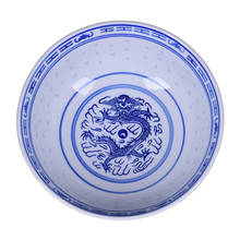 Jingdezhen tigela de sopa chinesa com padrão de arroz azul e branco, tigela de fruta para cereal 2024 - compre barato