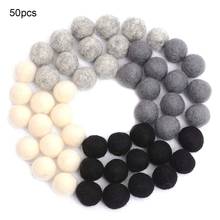 50pcs Wool Felt Balls Handmade Felt Monochrome Bulk Vesicles Are Suitable For Felt And Garlands Newest 2024 - buy cheap