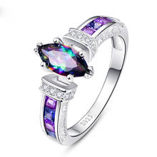 2019 Новая мода овальный цвет циркон кольца для женщин драгоценное серебряное кольцо женское винтажное свадебное кольцо на палец обещают кольца для Wom 2024 - купить недорого