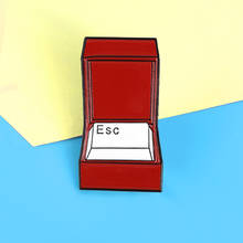 Keyboard ESC Ringbox Enamel Pins Red Box Brooches Badges Backpack Clothes Lapel Escape marriage Jewelry Gift for Friends Pins 2024 - buy cheap