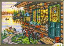 Египетский хлопок Бесплатная доставка Прекрасный Счетный Набор для вышивки крестиком дом с видом на озеро домашний велосипед Добро пожаловать dim 70-65161 65161 2024 - купить недорого