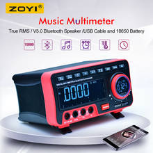Zoyi multímetro digital ac/dc medidor de tensão atual automático/faixa manual multimetro19999 contagens sem fio bt alto-falante + relógio ZT-5566 2024 - compre barato