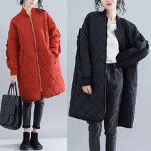 Jaqueta folgada de algodão de tamanho grande, casaco quente de algodão para mulheres, casual, grossa e quente, outono, f2107, 2019 2024 - compre barato