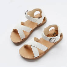 Summer Soft Pu Leather Girls Kids Baby Shoes Toddler Boys Infant Children Black Gold White Flat Beach Sandals New 2021 2024 - buy cheap