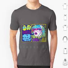 No Regrets T Shirt 6xl Cotton Cool Tee Anime Manga Comic Pop Neon Bright Colorful Glasses Demon Punk Goth Tattoo Blue Pink 2024 - buy cheap