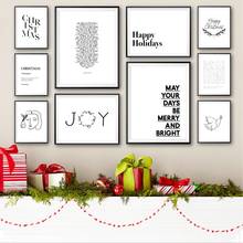 Christmas Decoration Christmas Quotes Posters and Prints Line Drawing Minimalist Wall Art Canvas Painting Pictures Home Decor 2024 - buy cheap