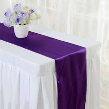 10pcs 30 x 275cm Silk Satin Wedding Table Runners For Hotel Event Banquet Party Table Decoration 2024 - buy cheap