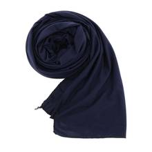 Женский хлопковый шарф хиджаб, мусульманский длинный шарф 2024 - купить недорого