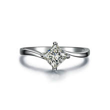 F VS1 тестовое положительное кольцо из стерлингового серебра Twist 1CT муассансант солитер принцесса бриллиантовое кольцо обручальное женское ювелирное изделие принцессы 2024 - купить недорого