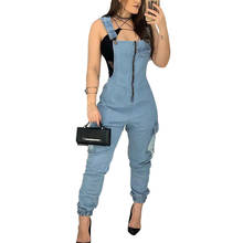 Sexy Women Spaghetti Strap Elegant Denim Casual Jumpsuit Straight Jeans Romper Overalls 2024 - buy cheap