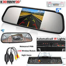 Koorinwoo EU Car Rear view Camera IR/LED Lights Night Vision Parking Monitor System + 5" LCD Car Monitor Mirror Video Assistance 2024 - buy cheap