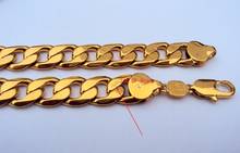 Colar masculino pesado, ouro 18 k, g/f 23.6, 12mm, corrente, joias, melhor embalado 2024 - compre barato